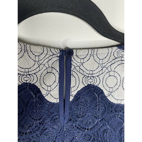 Banana Republic Outlet Blouse Size S Women's Striped Lace Overlay Cap Sleeve - Picture 6 of 6